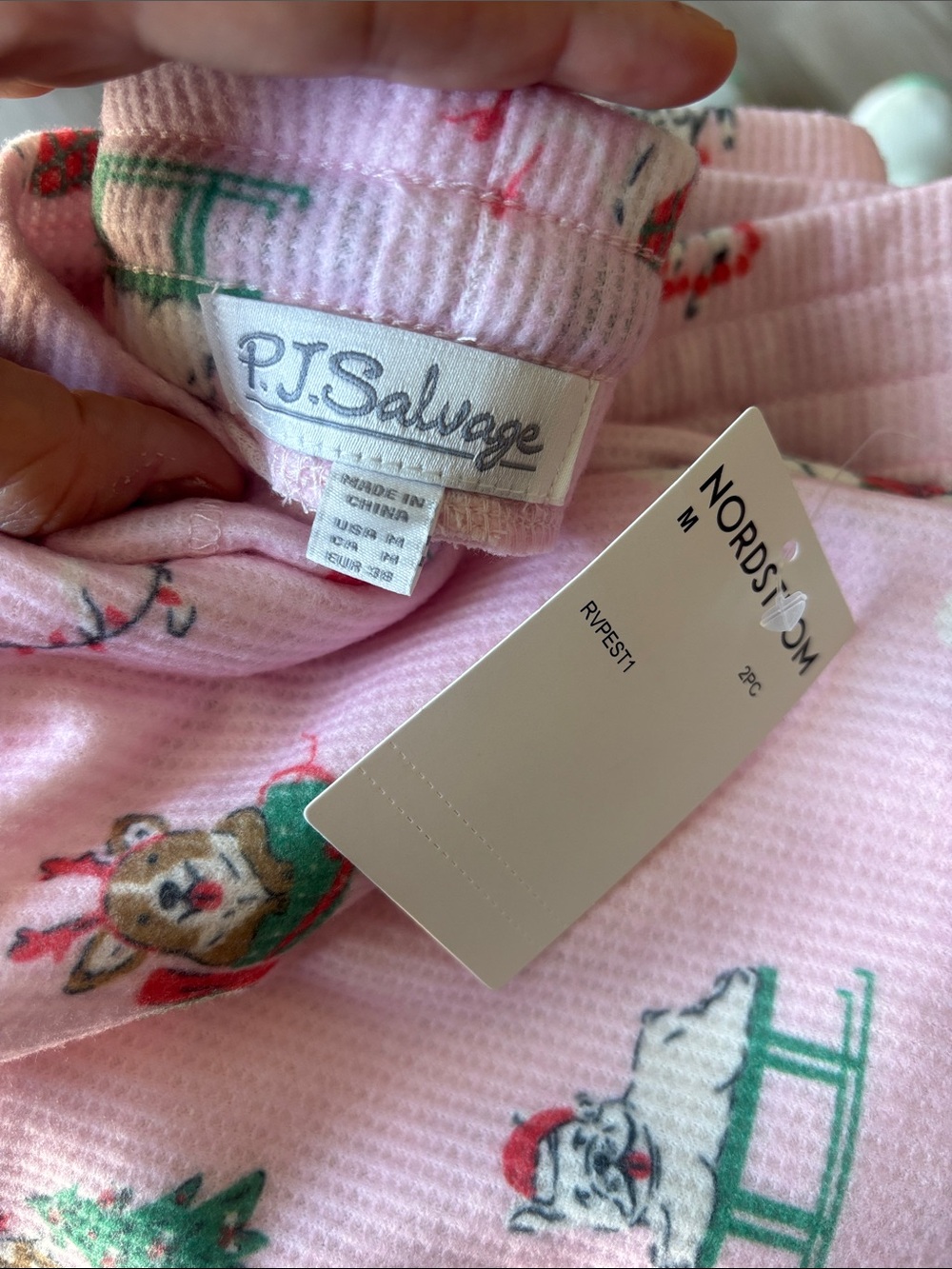 PJ Salvage Peace & Pawlidays Dog Print Pajama Set - Picture 10 of 11